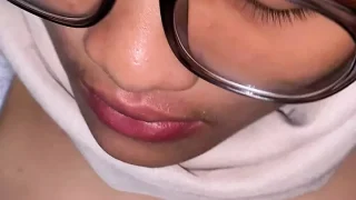 Beautiful Hijab Girlfriend Glasses Are Very Seductive
