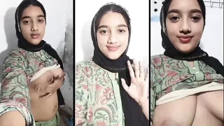 Beautiful Hijabi Girl Showing Hot Big Boobs
